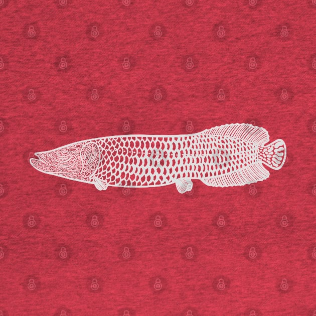 Arapaima - detailed hand drawn fish design by Green Paladin